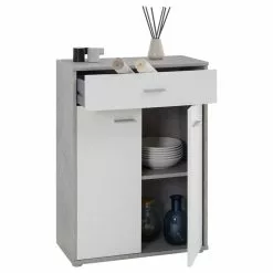 CARO-Möbel Kommode TOMMY Betonoptik/weiß Mit Schublade -Sideboards Verkäufe 51116 2