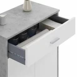 CARO-Möbel Kommode TOMMY Betonoptik/weiß Mit Schublade -Sideboards Verkäufe 51116 3