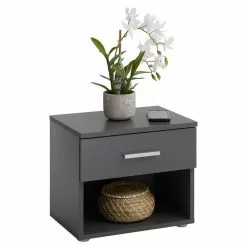 CARO-Möbel Nachttisch MARY In Anthrazit Mit 1 Schublade