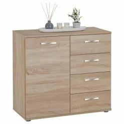 CARO-Möbel Kommode CHICAGO Sonoma Eiche, 4 Schubladen