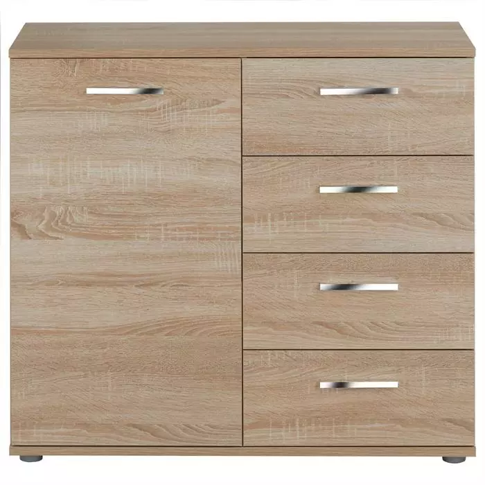 CARO-Möbel Kommode CHICAGO Sonoma Eiche, 4 Schubladen 2 CARO-Möbel Kommode CHICAGO Sonoma Eiche, 4 Schubladen – Bild 2