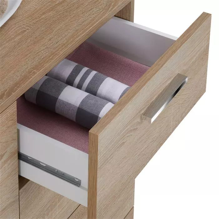 CARO-Möbel Kommode CHICAGO Sonoma Eiche, 4 Schubladen 5 CARO-Möbel Kommode CHICAGO Sonoma Eiche, 4 Schubladen – Bild 5