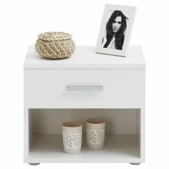 CARO-Möbel Nachttisch MARY In Hochglanz Weiß Mit Schublade -Sideboards Verkäufe 51143 2