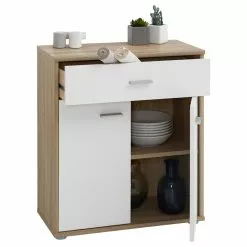 CARO-Möbel Kommode TOMMY Mit Schublade Sonoma Eiche / Weiß -Sideboards Verkäufe 51145 2