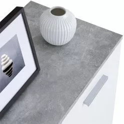 CARO-Möbel Kommode CHICAGO Mit 2 Türen In Betonoptik/weiß -Sideboards Verkäufe 51163 5
