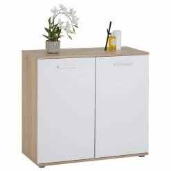 CARO-Möbel Kommode CHICAGO Mit 2 Türen In Sonoma Eiche/weiß