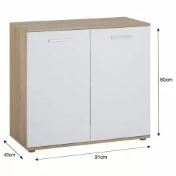 CARO-Möbel Kommode CHICAGO Mit 2 Türen In Sonoma Eiche/weiß -Sideboards Verkäufe 51180 7