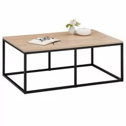 CARO-Möbel Couchtisch MAURO Mit Metallgestell, In Sonoma Eiche/schwarz