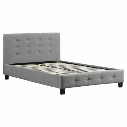 CARO-Möbel Polsterbett OKLAHOMA 120x200 Cm, Stoff In Grau -Sideboards Verkäufe 51203 2 N