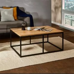 CARO-Möbel Couchtisch MAURO Mit Metallgestell, In Wotan Eiche/schwarz -Sideboards Verkäufe 51220 A0 N1