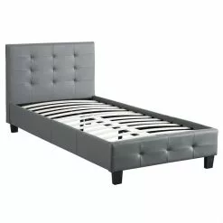 CARO-Möbel Polsterbett LIVERPOOL 90x200 Cm, Kunstleder Grau -Sideboards Verkäufe 51262 3