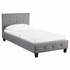 CARO-Möbel Polsterbett OHIO 90 X 200 Cm Inkl. Lattenrost In Grau