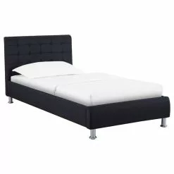 CARO-Möbel Polsterbett CANNES 90x200 Cm, Stoff In Schwarz