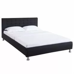 CARO-Möbel Polsterbett CANNES 140 X 200 Cm, In Schwarz