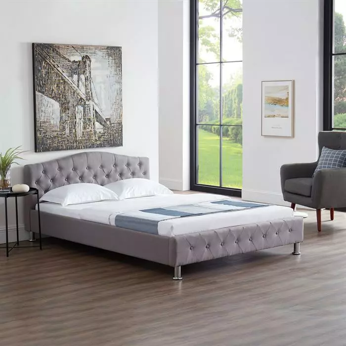 CARO-Möbel Polsterbett BIARRITZ 140 X 200 Cm, In Grau 2 CARO-Möbel Polsterbett BIARRITZ 140 X 200 Cm, In Grau – Bild 2