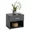 CARO-Möbel Nachttisch MARY Betonoptik Dunkel Mit Schublade