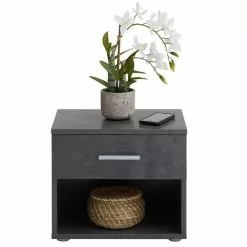 CARO-Möbel Nachttisch MARY Betonoptik Dunkel Mit Schublade -Sideboards Verkäufe 51310 2