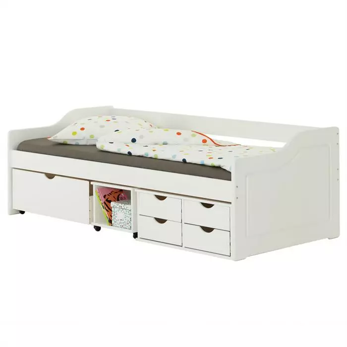 IDIMEX Bett Mit Stauraum SENTA 90x200 Cm, Kiefer Massiv In Weiß 4 IDIMEX Bett Mit Stauraum SENTA 90x200 Cm, Kiefer Massiv In Weiß – Bild 4