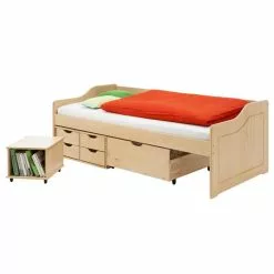 IDIMEX Bett Mit Stauraum SENTA 90x200 Cm, Kiefer Massiv Buchefarben -Sideboards Verkäufe 5224 2 N1