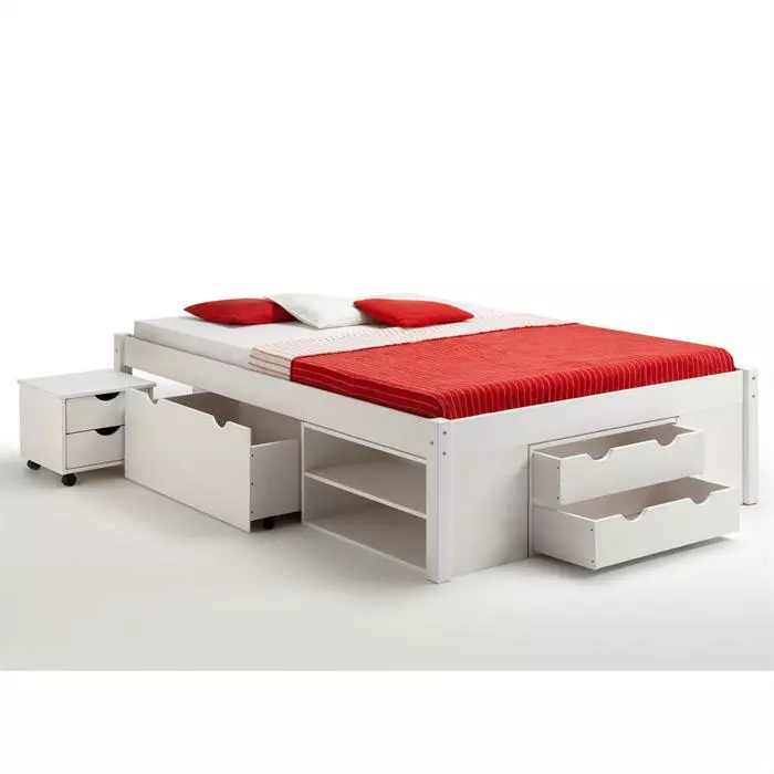 IDIMEX Bett Mit Stauraum SABRINA 140x200 Cm, Kiefer Massiv In Weiß 4 IDIMEX Bett Mit Stauraum SABRINA 140x200 Cm, Kiefer Massiv In Weiß – Bild 4