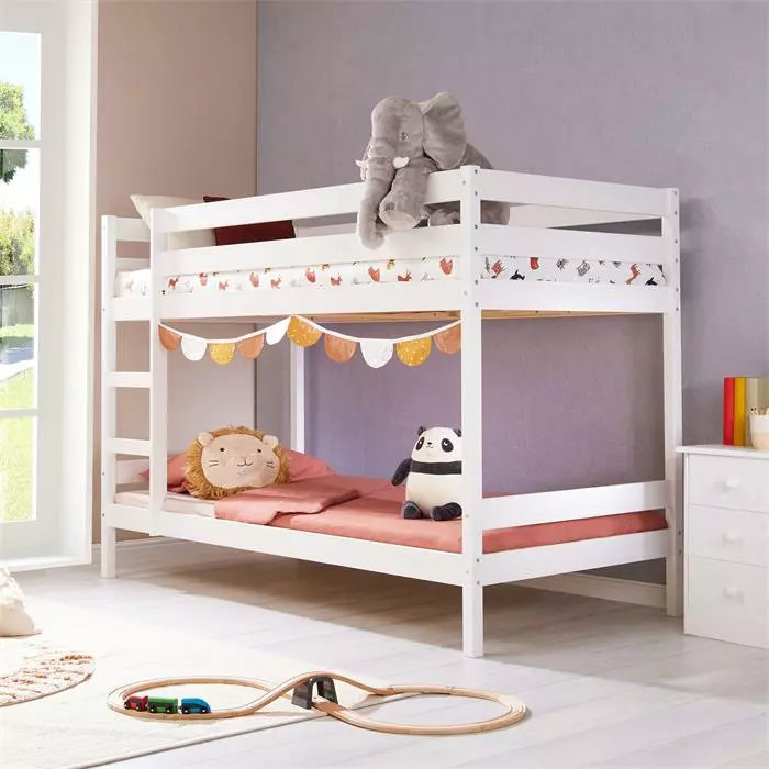 IDIMEX Etagenbett FELIX, Kiefer Massiv In Weiss 4 IDIMEX Etagenbett FELIX, Kiefer Massiv In Weiss – Bild 4