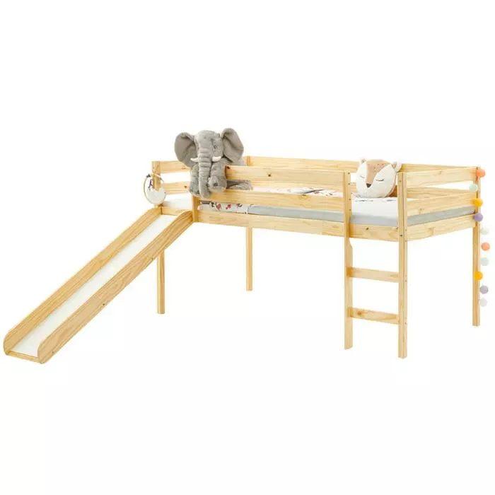 IDIMEX Hochbett Mit Rutsche BENNY Natur 1 IDIMEX Hochbett Mit Rutsche BENNY Natur