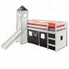 IDIMEX Hochbett Mit Rutsche BENNYweiß, Vorhang U. Turm Pirat