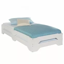 IDIMEX Stapelbett RONNY 90x200 Cm Aus Kiefer, In Weiß