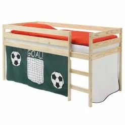 IDIMEX Hochbett ERIK Vorhang Fußball In Natur