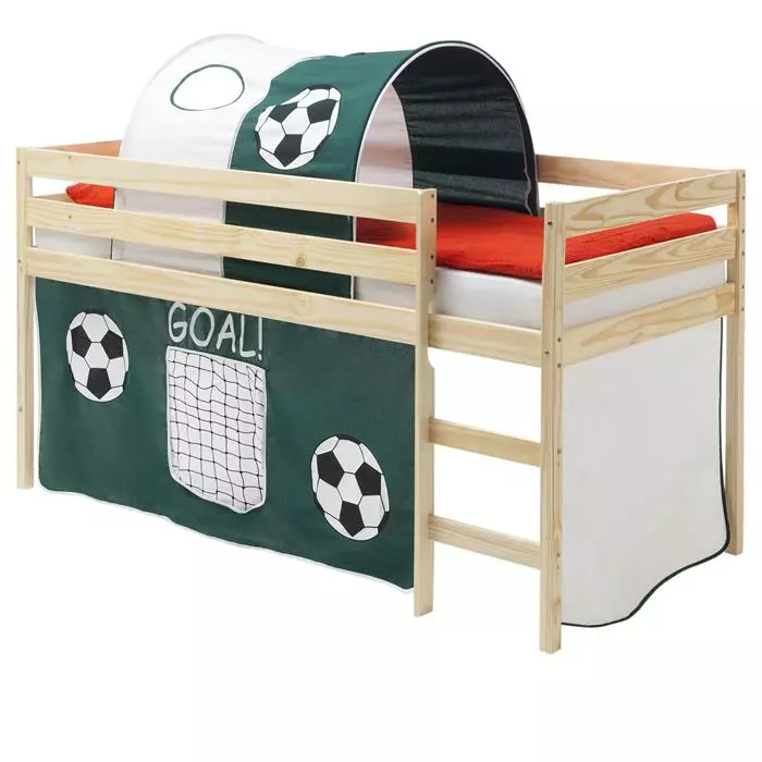 IDIMEX Hochbett ERIK Vorhang + Tunnel, Fußball 1 IDIMEX Hochbett ERIK Vorhang + Tunnel, Fußball