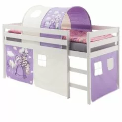 IDIMEX Hochbett ERIK Vorhang & Tunnel Prinzessin