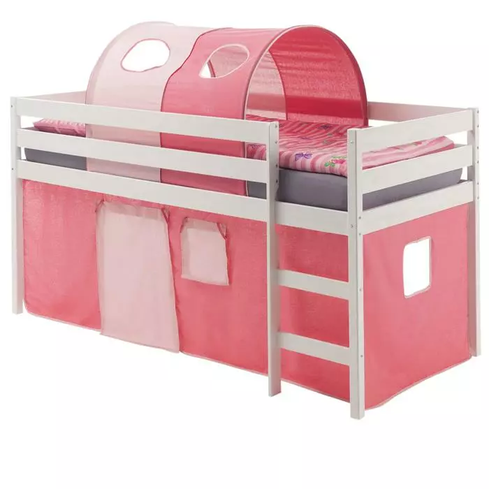 IDIMEX Hochbett ERIK Vorhang & Tunnel Pink/rosa 2 IDIMEX Hochbett ERIK Vorhang & Tunnel Pink/rosa – Bild 2