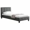 CARO-Möbel Polsterbett GLASGOW 90x200 Cm, Kunstleder In Grau