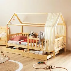 IDIMEX Hausbett NUNA In 90 X 200 Cm Aus Massiver Kiefer, Natur -Sideboards Verkäufe 71300 AC2