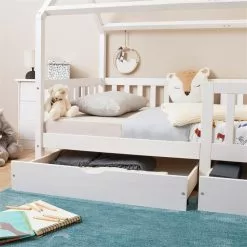 IDIMEX Hausbett NUNA In 90 X 200 Cm Aus Massiver Kiefer, Weiß -Sideboards Verkäufe 71301 AC4