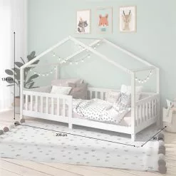 IDIMEX Hausbett LISAN In 90 X 200 Aus Massiver Kiefer In Weiß 8 IDIMEX Hausbett LISAN In 90 X 200 Aus Massiver Kiefer In Weiß -Sideboards Verkäufe 71311 AC2