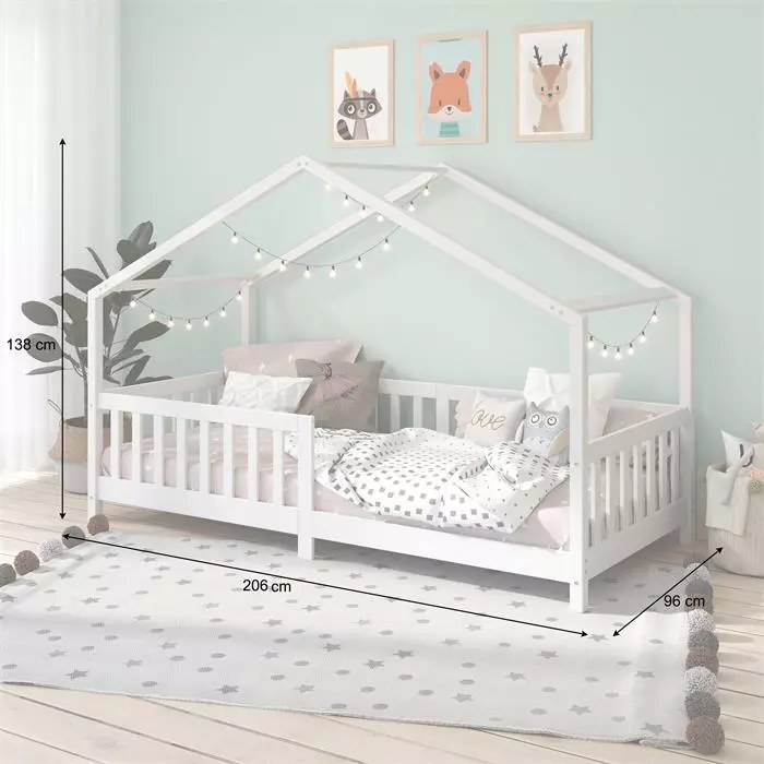 IDIMEX Hausbett LISAN In 90 X 200 Aus Massiver Kiefer In Weiß 3 IDIMEX Hausbett LISAN In 90 X 200 Aus Massiver Kiefer In Weiß – Bild 3