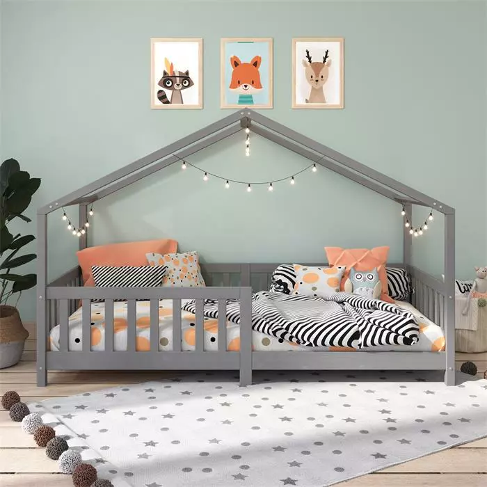 IDIMEX Hausbett LISAN In 90 X 200 Aus Massiver Kiefer In Grau 2 IDIMEX Hausbett LISAN In 90 X 200 Aus Massiver Kiefer In Grau – Bild 2