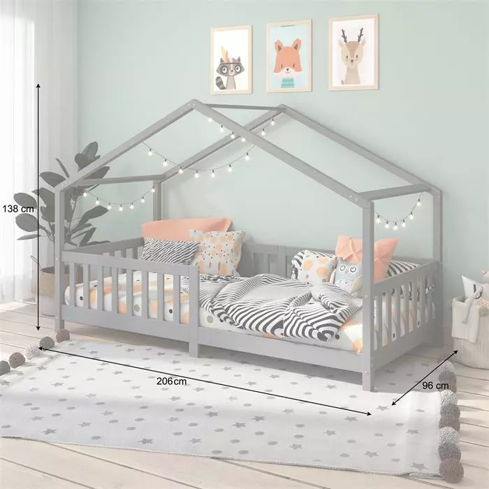 IDIMEX Hausbett LISAN In 90 X 200 Aus Massiver Kiefer In Grau 3 IDIMEX Hausbett LISAN In 90 X 200 Aus Massiver Kiefer In Grau – Bild 3