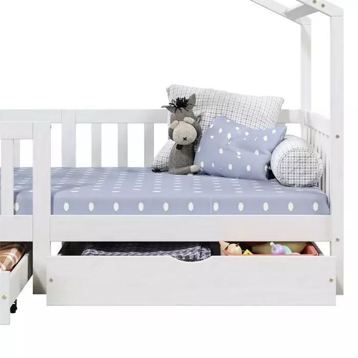 IDIMEX Hausbett ELEA In 90 X 200 Cm Aus Massiver Kiefer Mit Schubladen In Weiß 6 IDIMEX Hausbett ELEA In 90 X 200 Cm Aus Massiver Kiefer Mit Schubladen In Weiß – Bild 6