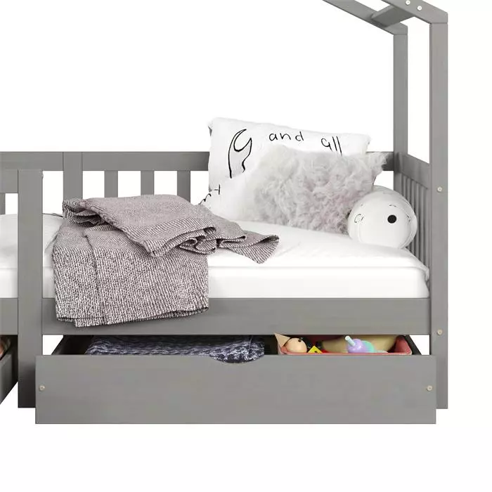 IDIMEX Hausbett ELEA In 90 X 200 Cm Aus Massiver Kiefer Mit Schubladen In Grau 6 IDIMEX Hausbett ELEA In 90 X 200 Cm Aus Massiver Kiefer Mit Schubladen In Grau – Bild 6