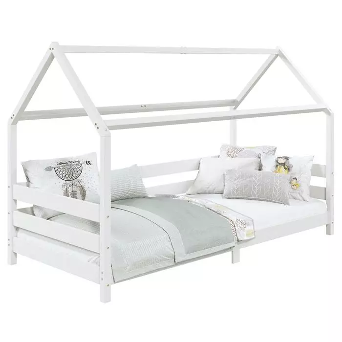 IDIMEX Hausbett FINA In 90 X 200 Cm Aus Massiver Kiefer In Weiß 1 IDIMEX Hausbett FINA In 90 X 200 Cm Aus Massiver Kiefer In Weiß