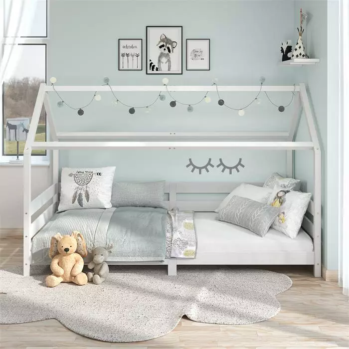 IDIMEX Hausbett FINA In 90 X 200 Cm Aus Massiver Kiefer In Weiß 2 IDIMEX Hausbett FINA In 90 X 200 Cm Aus Massiver Kiefer In Weiß – Bild 2