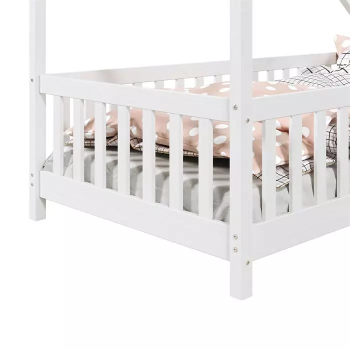 IDIMEX Hausbett CORA In 90 X 200 Cm Aus Massiver Kiefer Mit Rausfallschutz In Weiß 5 IDIMEX Hausbett CORA In 90 X 200 Cm Aus Massiver Kiefer Mit Rausfallschutz In Weiß – Bild 5