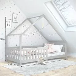 IDIMEX Hausbett CORA In 90 X 200 Cm Aus Massiver Kiefer Mit Rausfallschutz In Grau 8 IDIMEX Hausbett CORA In 90 X 200 Cm Aus Massiver Kiefer Mit Rausfallschutz In Grau -Sideboards Verkäufe 71352 AC2