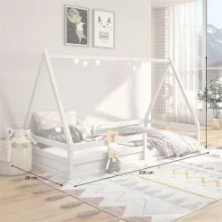 IDIMEX Hausbett SILA In 90 X 200 Aus Massiver Kiefer In Weiß -Sideboards Verkäufe 71361 AC2