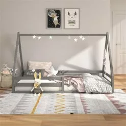 IDIMEX Hausbett SILA In 90 X 200 Aus Massiver Kiefer In Grau -Sideboards Verkäufe 71362 AC1