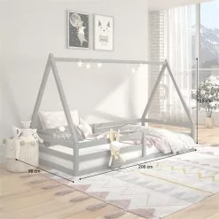 IDIMEX Hausbett SILA In 90 X 200 Aus Massiver Kiefer In Grau -Sideboards Verkäufe 71362 AC2