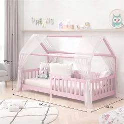 IDIMEX Hausbett NINA In 90 X 200 Aus Kiefer In Rosa 8 IDIMEX Hausbett NINA In 90 X 200 Aus Kiefer In Rosa -Sideboards Verkäufe 71373 AC2