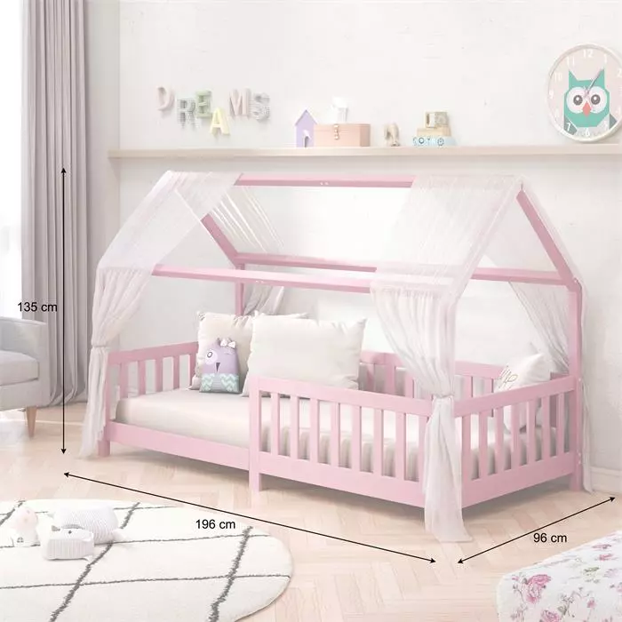 IDIMEX Hausbett NINA In 90 X 200 Aus Kiefer In Rosa 3 IDIMEX Hausbett NINA In 90 X 200 Aus Kiefer In Rosa – Bild 3